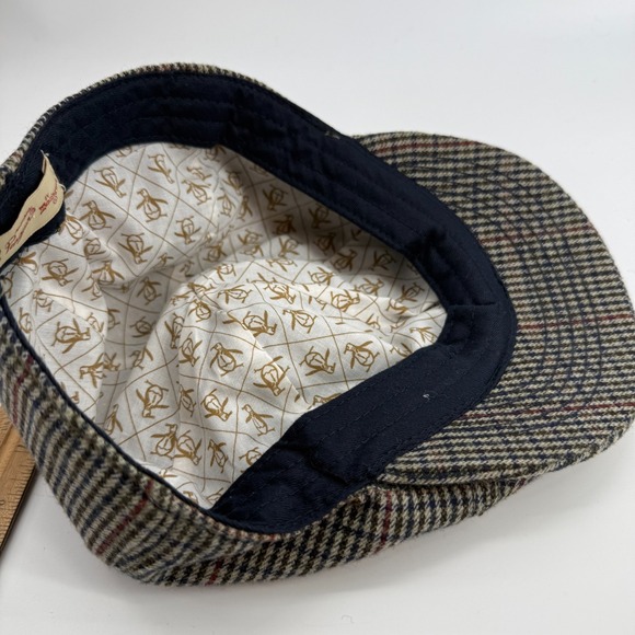 Original Penguin Original Wool Blend Herringbone Newsboy Flat Cap Hat Gray - Picture 10 of 10